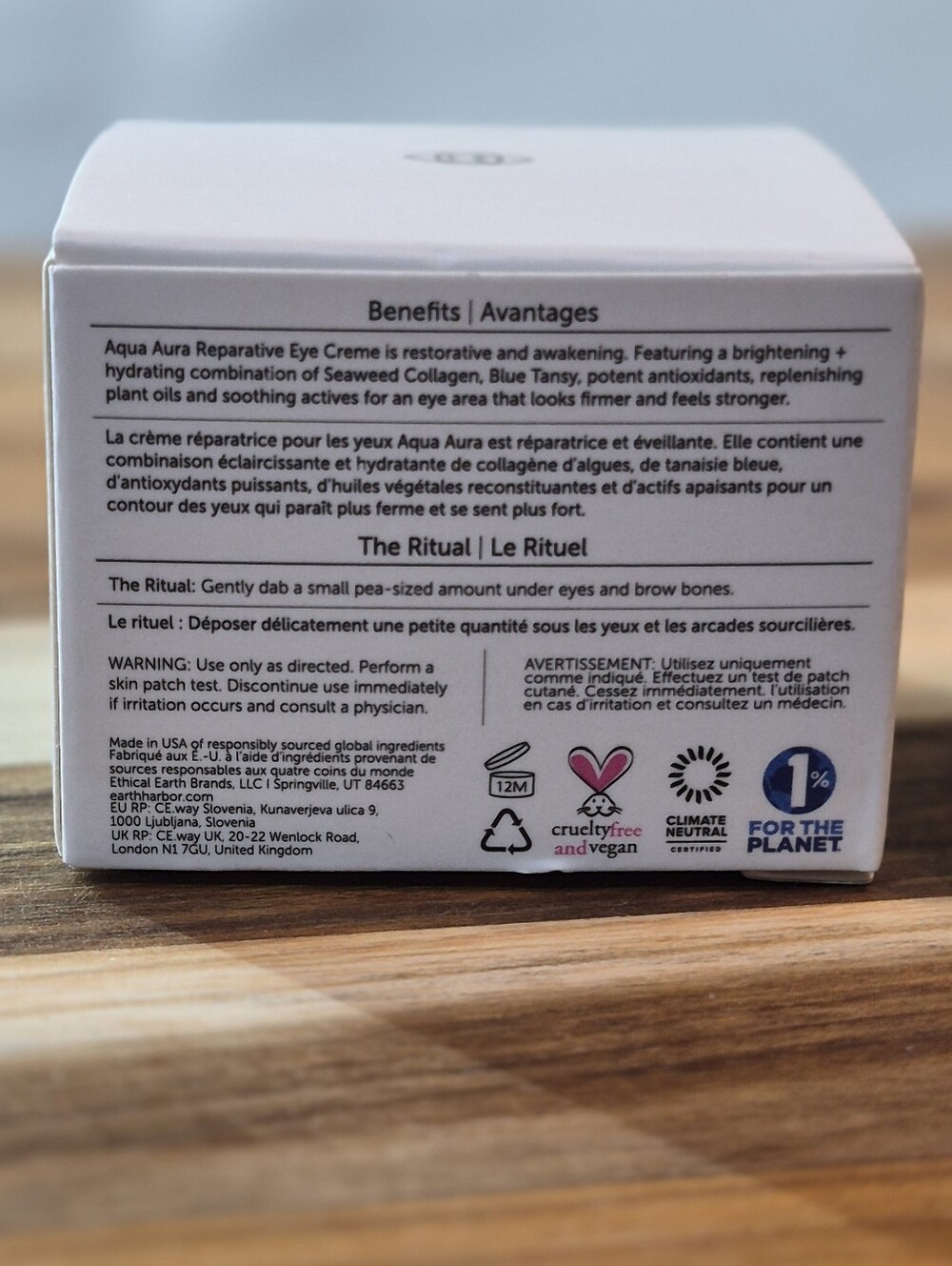 Earth Harbor Aqua Aura Reparative Eye Cream With Seaweed Collagen, 15ml, NIB - Picture 2 of 3